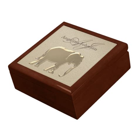 Elegant Gold Elephant Monogram Jewelry Box | Zazzle