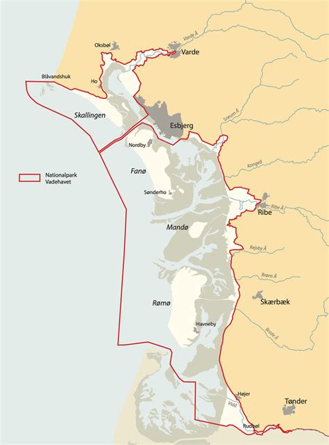 Map of the Danish Wadden Sea National Park© DWSNP 2012 | Download ...