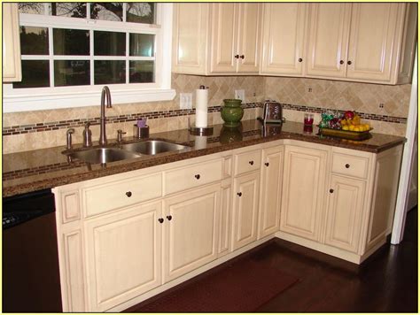 White Kitchen Cabinets With Dark Brown Granite Countertops