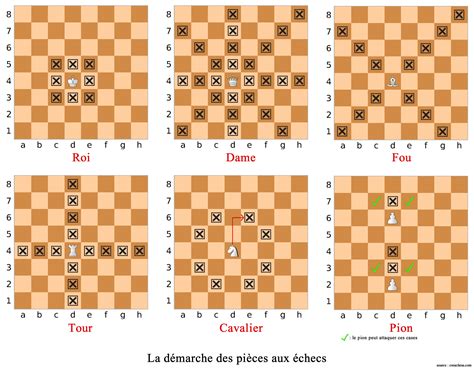 Comment jouer aux échecs : la démarche des pièces en image