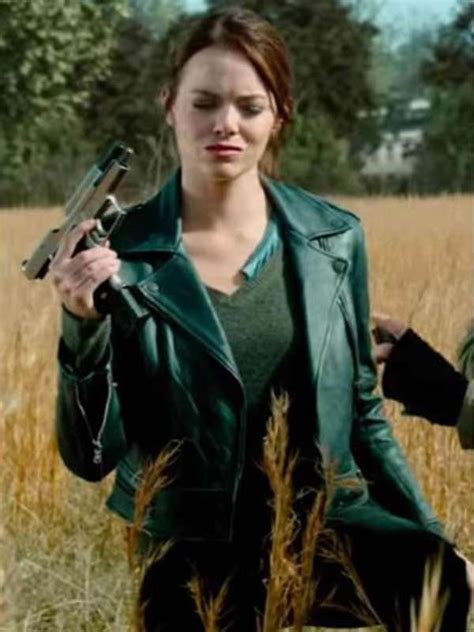 Zombieland Double Tap Emma Stone Green Leather Jacket - New American Jackets