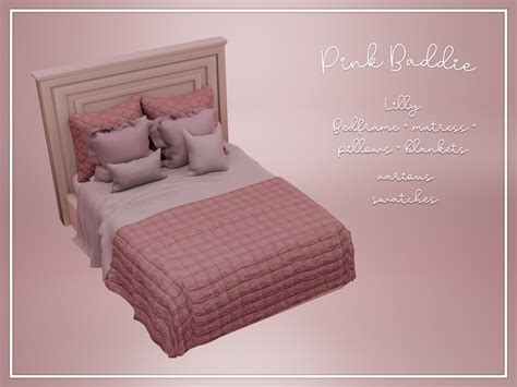 Lilly bed | Pink Baddie | Sims 4 bedroom, Sims 4 cc furniture living ...