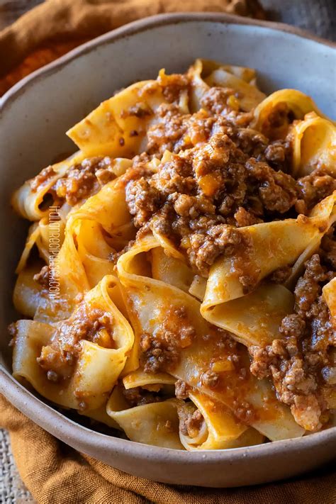 Pappardelle Bolognese {Pappardelle Alla Bolognese} - Italian Recipe Book