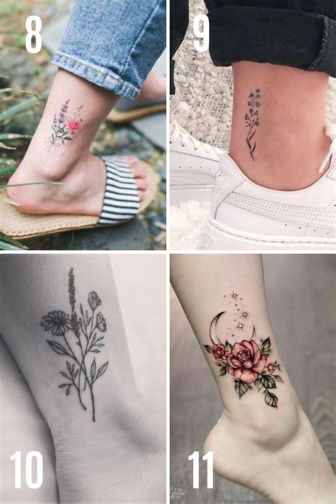 Stunning Flower Ankle Tattoo Ideas You'll Love - tattooglee | Flower ...