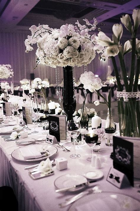 Black and White Wedding Centerpieces