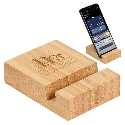 Custom Bamboo Block Phone Stand