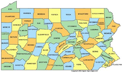Pennsylvania Counties Map Genealogy - FamilySearch Wiki