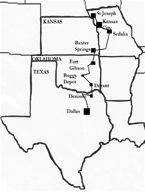 The Shawnee Trail - Texas Forts Trail Map - Printable Maps