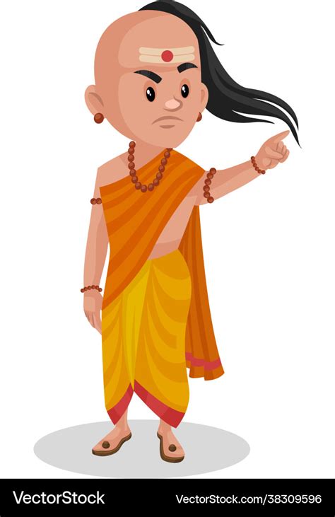 Chanakya cartoon character Royalty Free Vector Image