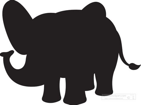 Silhouettes Clipart-cartoon style gray baby elephant clipart