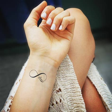 Infinity Love Temporary Tattoo set of 3 - Etsy | Wrist tattoos for women, Infinity tattoo ...