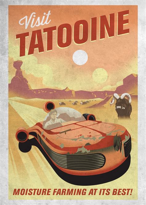 'Visit Tatooine' Poster Print by Star Wars | Displate Posters Disney Vintage, Vintage Posters ...