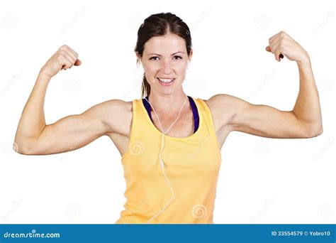 Woman Flexing Muscles Royalty-Free Stock Photo | CartoonDealer.com ...