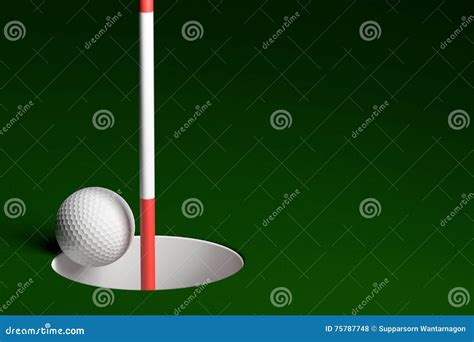 Golf Ball Hole in One, 3D Rendering Stock Illustration - Illustration ...