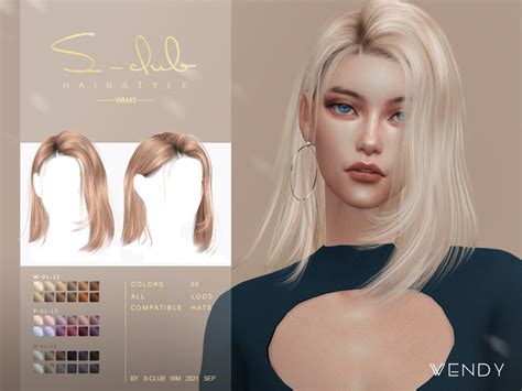 The Sims Resource - Medium length straight hair (Wendy) by S-Club