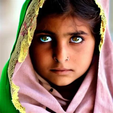 afghan girl with green eyes | Stable Diffusion