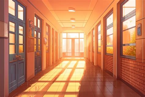 Premium AI Image | Elementary school corridor