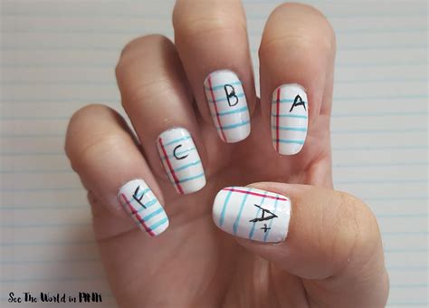 Manicure Monday - Back To School "Graded Paper" Nail Art | See the ...