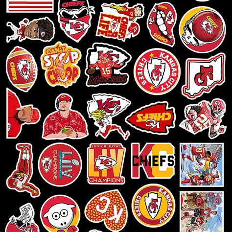 50pcs Kansas City Chiefs StickersNFL stickersKC stickers | Etsy