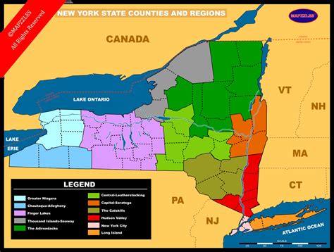 Mapzzles Full Size Maps: NYS Counties and Regions