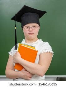 Smiling Girl Down Syndrome Wearing Graduation Stock Photo 1534644293 ...