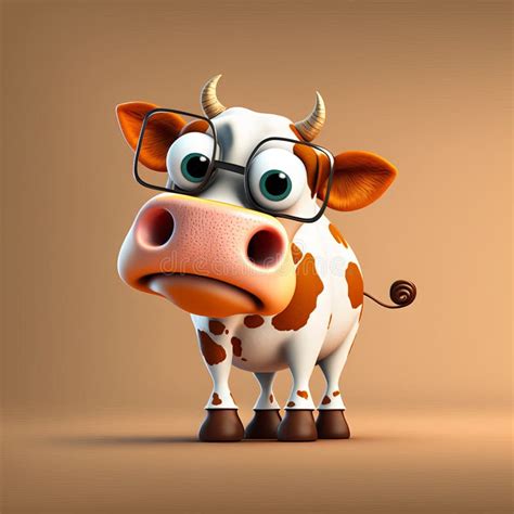 Tai Generativo De Vaca Caricaturista Lindo Stock de ilustración - Ilustración de colina, bobo ...