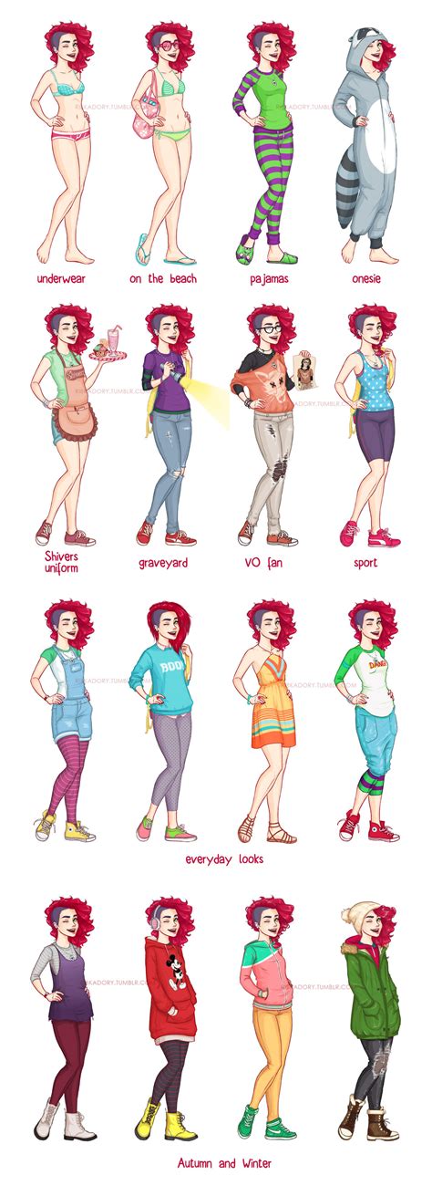 Amy's Outfits Chart by ribkaDory on DeviantArt