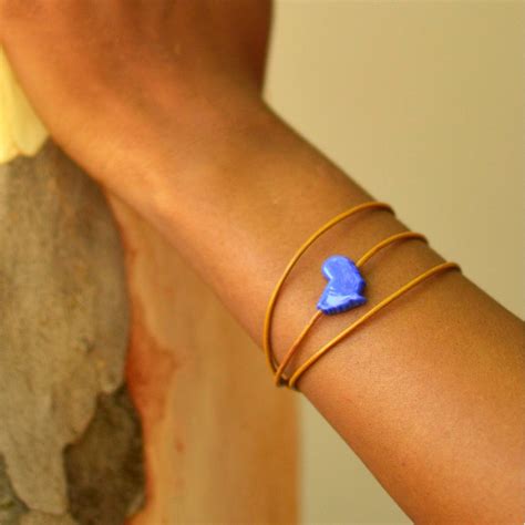 Leather & Glass Africa Bracelet | Glass Africa and Genuine Leather Cord. Natural or Dark Brown ...