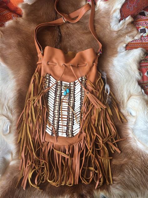 Large leather fringe bag