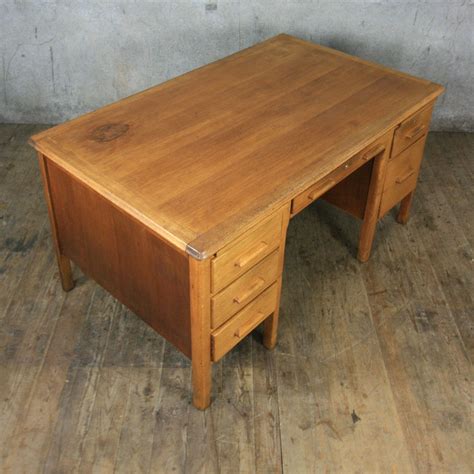 Large Vintage Oak School Teachers Desk – Mustard Vintage