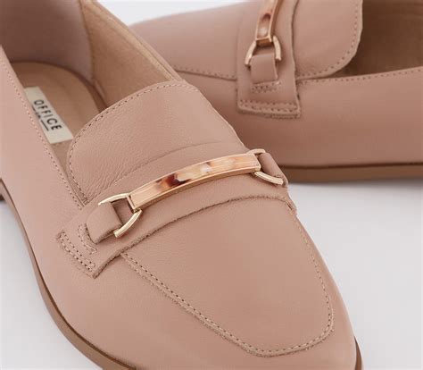 Office Few Feature Trim Loafers Nude Leather - Women’s Loafers