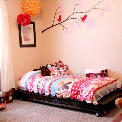 DIY Twin Bed from Wood Pallets | emily jones photography Pallet Twin Beds, Pallet Toddler Bed ...