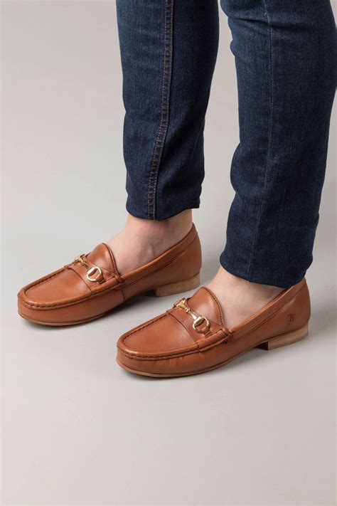 Ladies Wrelton Snaffle Leather Loafer Shoes | Rydale Tan Loafers ...