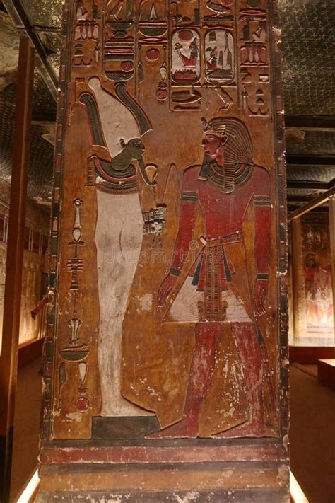 Paintings in Siti 1 Tomb in Valley of the Kings in Luxor in Egypt Stock Photo - Image of ...