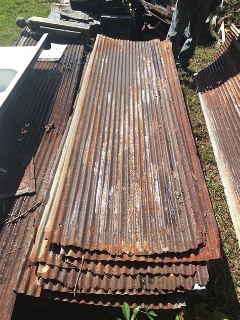 ONE Vintage Ft Corrugated Roof Panel Tin Old Rusty Metal PICK UP ONLY 105-18J ...