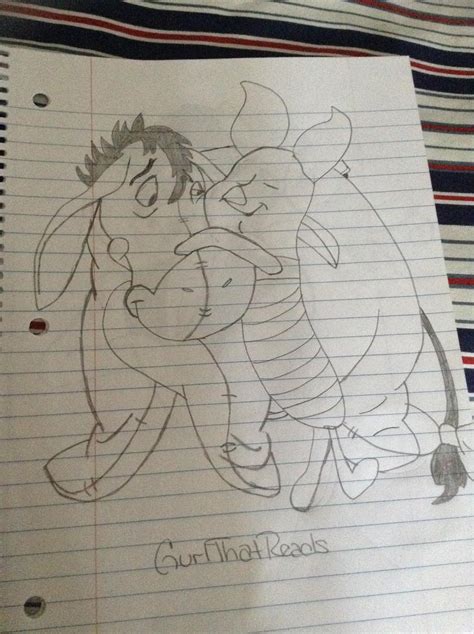 Sketch of Piglet and Eeyore by GirlThatDraw on DeviantArt