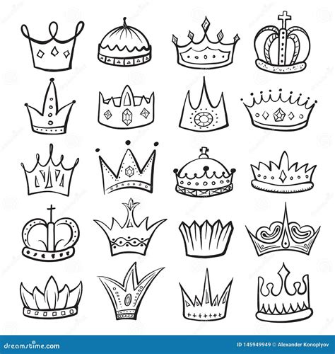 King Crown Sketch Icon, Monarch and Royalty Emblem Stock Vector ...