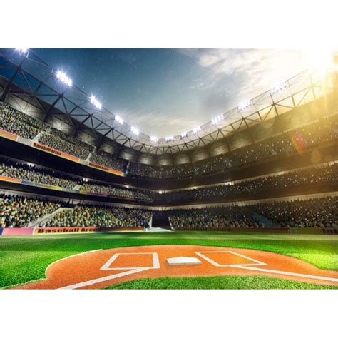 ABPHOTO Polyester 7x5ft Baseball Field Backdrop Interior Stadium ...