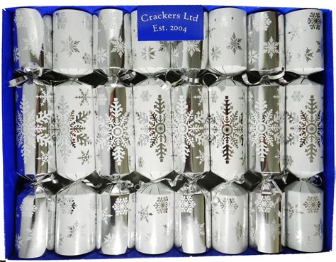 Grow Your Own Christmas Crackers - Box of 8 Luxury Silver Snowflake ...