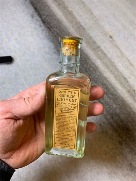 Antique Medicine Bottle Label Unopened Dewitt's Golden Liniment Chicago ...