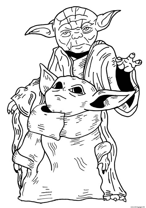 Star Wars Baby Yoda Kids Coloring page Printable