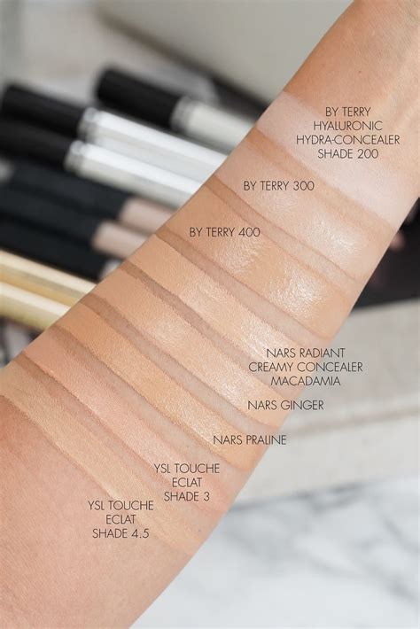 Concealer Swatches By Terry, NARS Macadamia, Ginger, YSL Touche Eclat 3 and 4.5 in 2023 | Nars ...