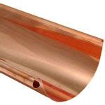 Copper Half Round Gutter – 6" Wide x 10' Long x 18 Oz.