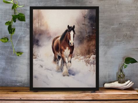 Clydesdale Art Decor Galloping Horse Art Print Clydesdale Digital Horse Art Clydesdale Lover ...