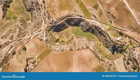 Aerial View of Moray Archeological Site. Inca Ruins of Several Terraced Circular Depressions, in ...