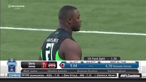 NFL Football: Nfl Combine 10 Yard Split Times