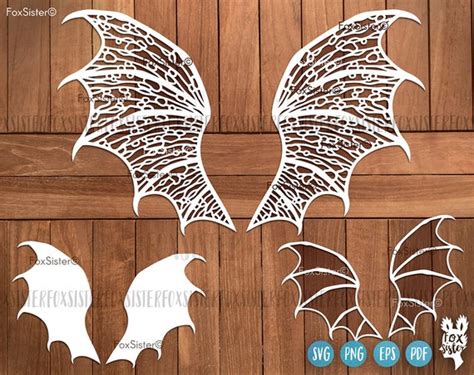 Dragon Wing Svg Design for Cricut and Silhouette Bat Wings - Etsy