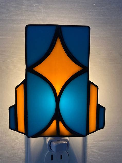 Excited to share the latest addition to my Etsy shop: Art Deco Stained Glass Night Light, Sconce ...