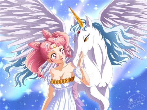 Sailor Mini moon (Rini) Fan Art: Chibiusa and Pegasus