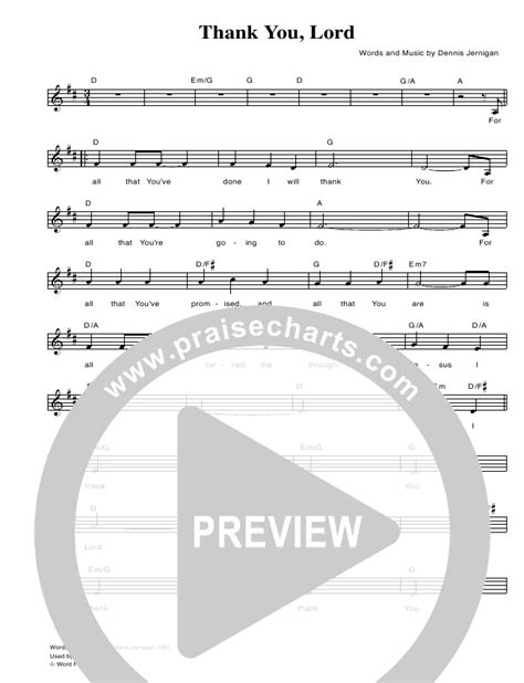 Thank You Lord Sheet Music PDF (Hillsong Worship) - PraiseCharts